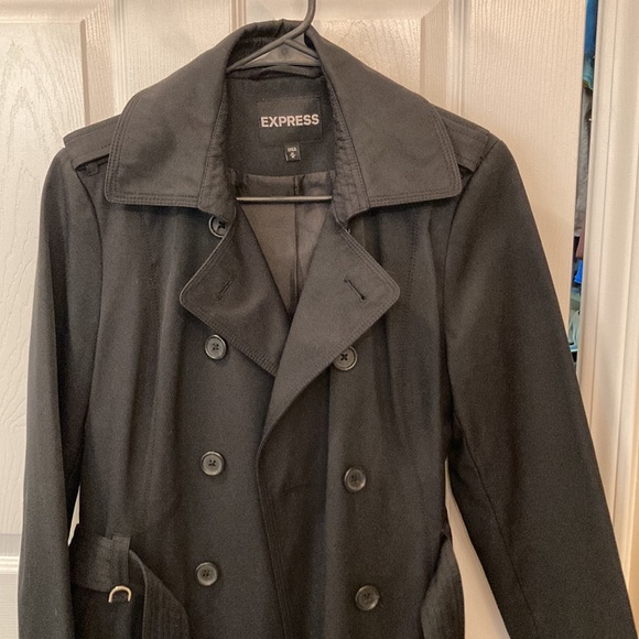 Express Women Trench Coat (Black) - Picture 3 of 9